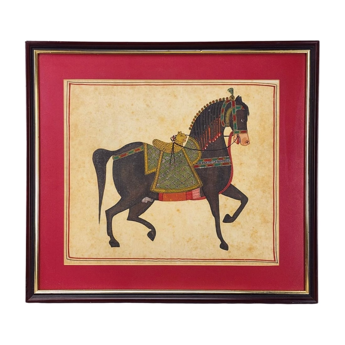 Antique Imperial Mughal Silk Painting Horse India (1 of 4)