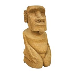 Easter Island Carved  Sandstone Moai Sculpture