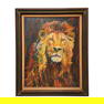 Mid Century Modern Lion Portrait Painting