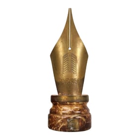 Parker Fountain Pen Nib Brass & Stone Award Trophy Coca-Cola
