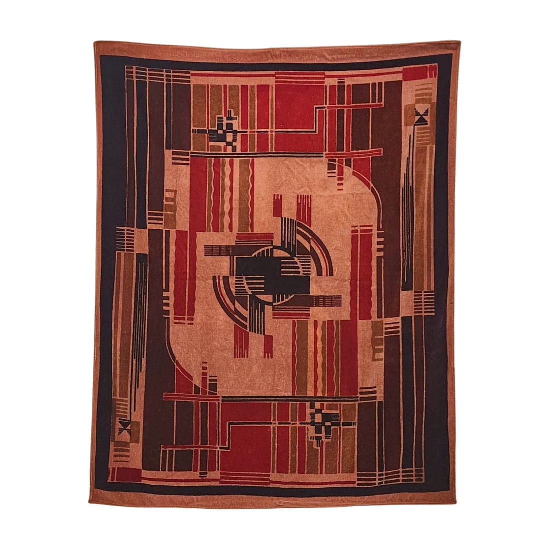 Vintage Art Deco Geometric Mohair Rug Tapestry – Jaap Gidding Style (1 of 11)