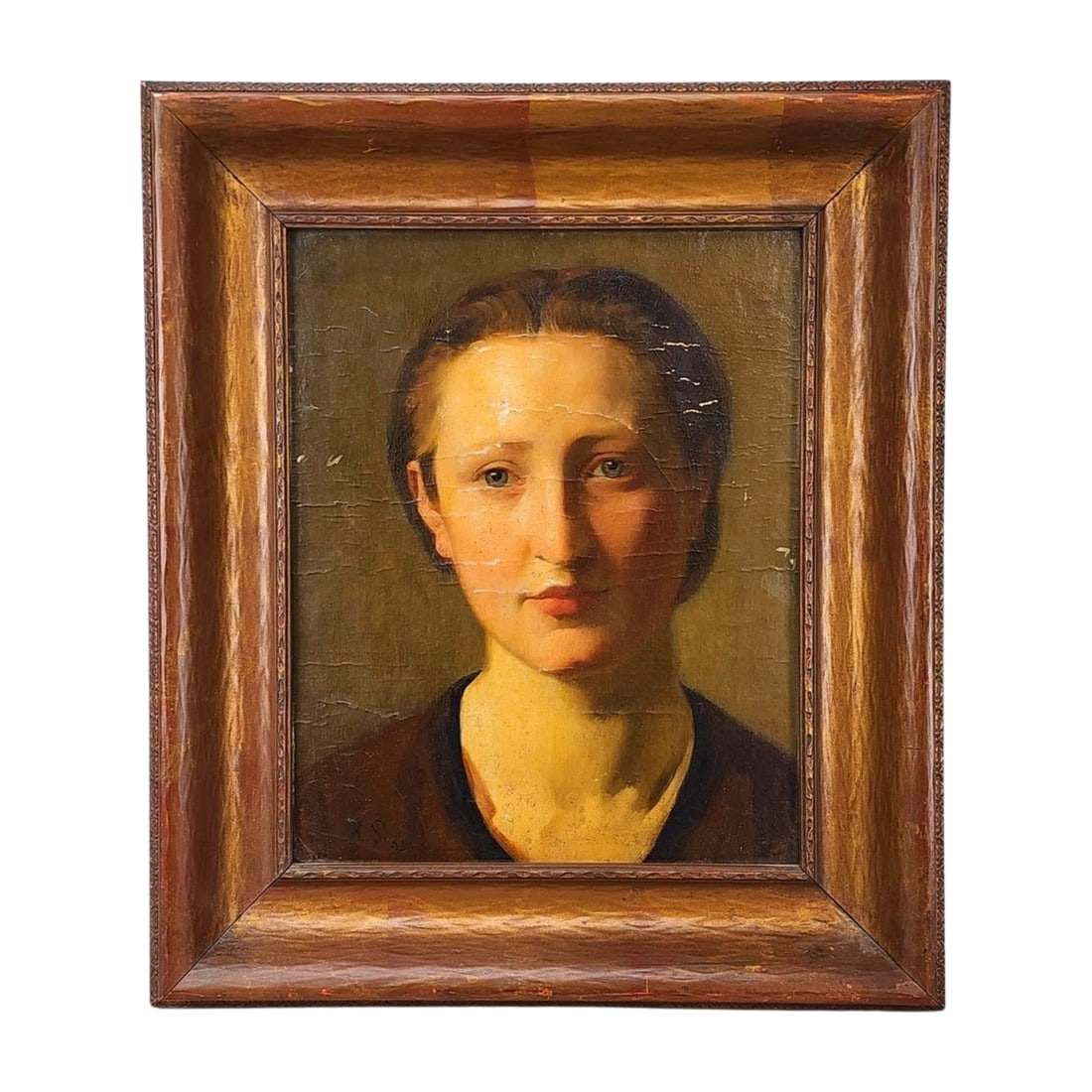 1893 Lady Portrait Painting Oil on Board (1 of 6)