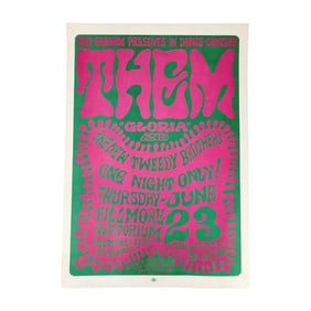 Bill Graham "Them" Van Morrison Fillmore Poster 1966