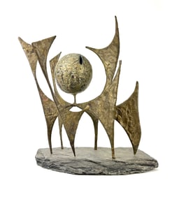 Mid-Century Modern Abstract Bronze Sculpture