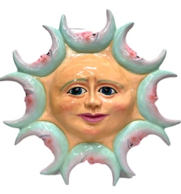 Sergio Bustamante Papier-Mache Sun and Moon Wall Sculpture