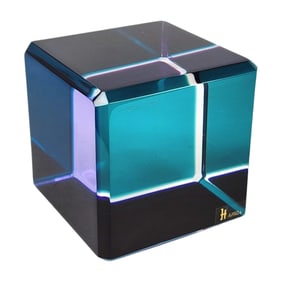 Modernist Lucite Art Cube by Shlomi Haziza