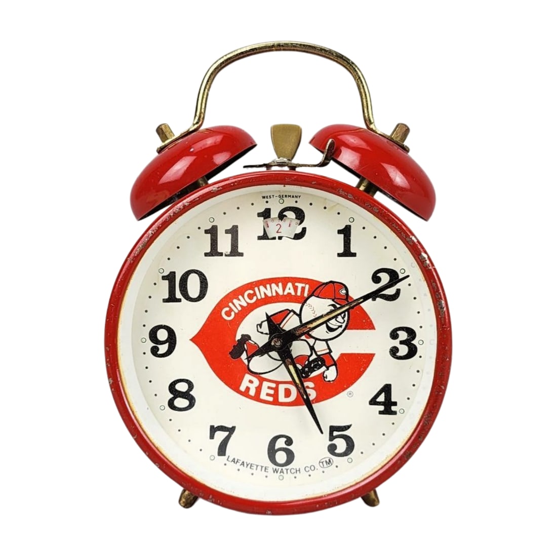 Vintage Lafayette Watch Co. Cincinnati Reds Alarm Clock (1 of 7)