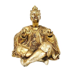 Vintage Gilt Chinoiserie Nodder Oriental Sculpture