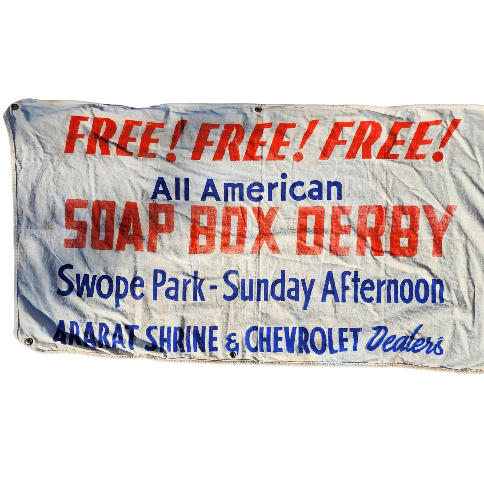 1961 Ararat Shrine & Chevrolet Dealers All-American Soap Box Derby Banner (1 of 4)