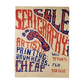 Psychedelic Sole Serigraphy Advertising Poster for Painted Drum Heads