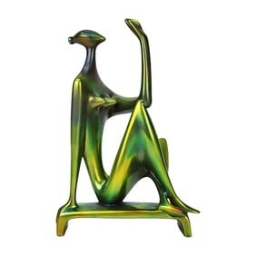 Zsolnay Eosin Art Deco Sun Worshipper Sculpture
