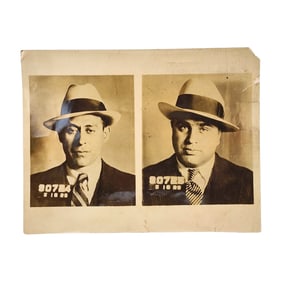 Vintage Black and White Al Capone & Bodygaurd Mug Shot Photograph