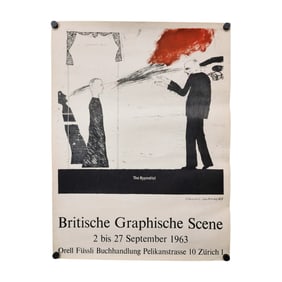 David Hockney 'The Hypnotist' Britische Graphische Scene 1963 Original Poster