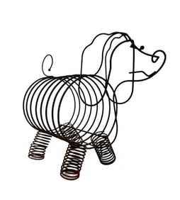 Vintage Metal Wire Dog Record Holder Magazine Rack