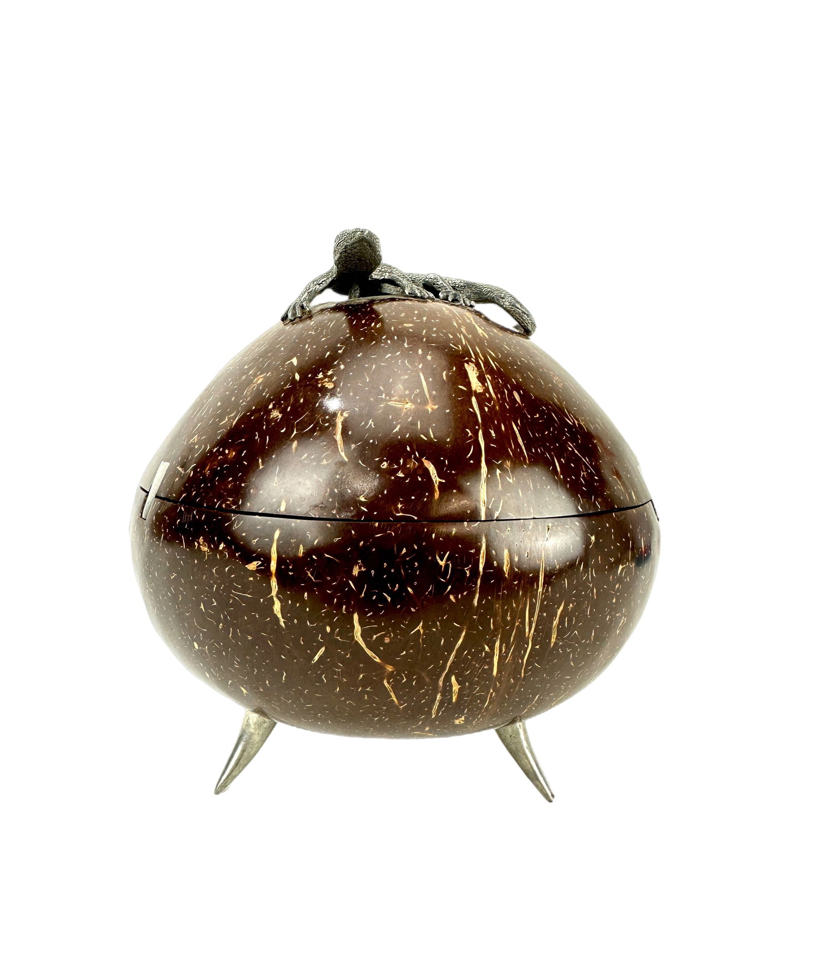 Maitland Smith Decorated Coconut Box with Lizard (1 of 7)