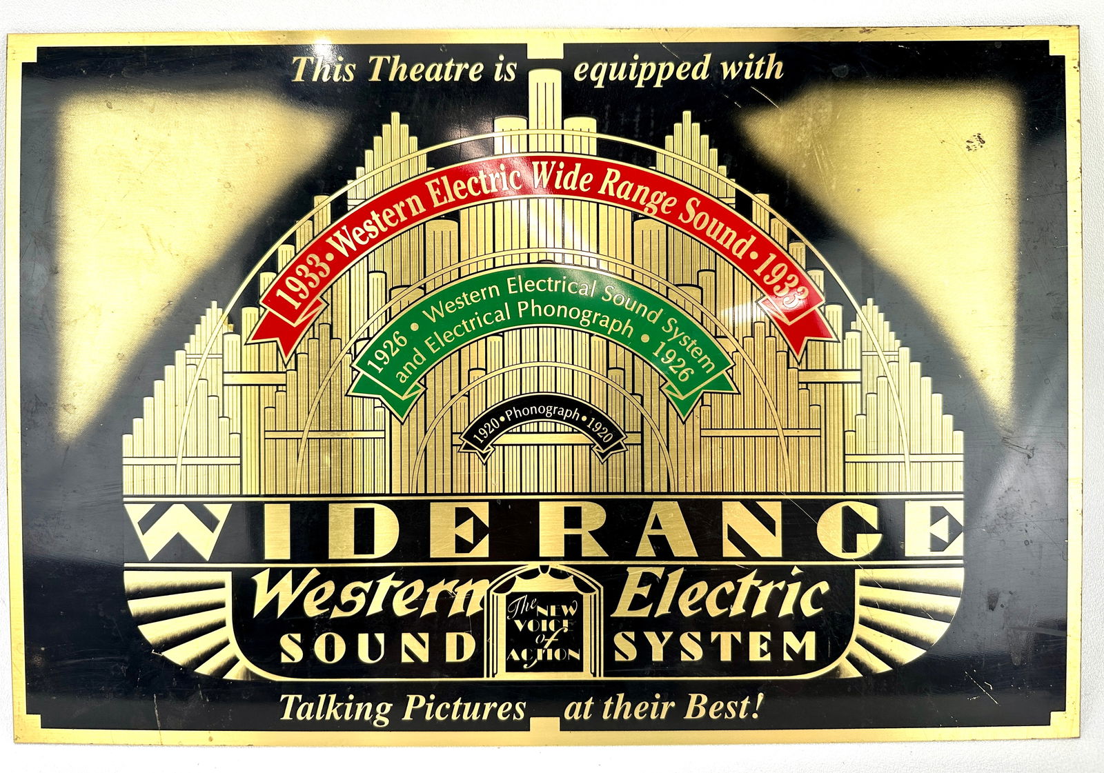 Western Electric Art Deco Theatre Brass Advertising Sign (1 of 5)