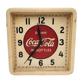 1930s Coca-Cola Seletoclock Wood Advertising Sign