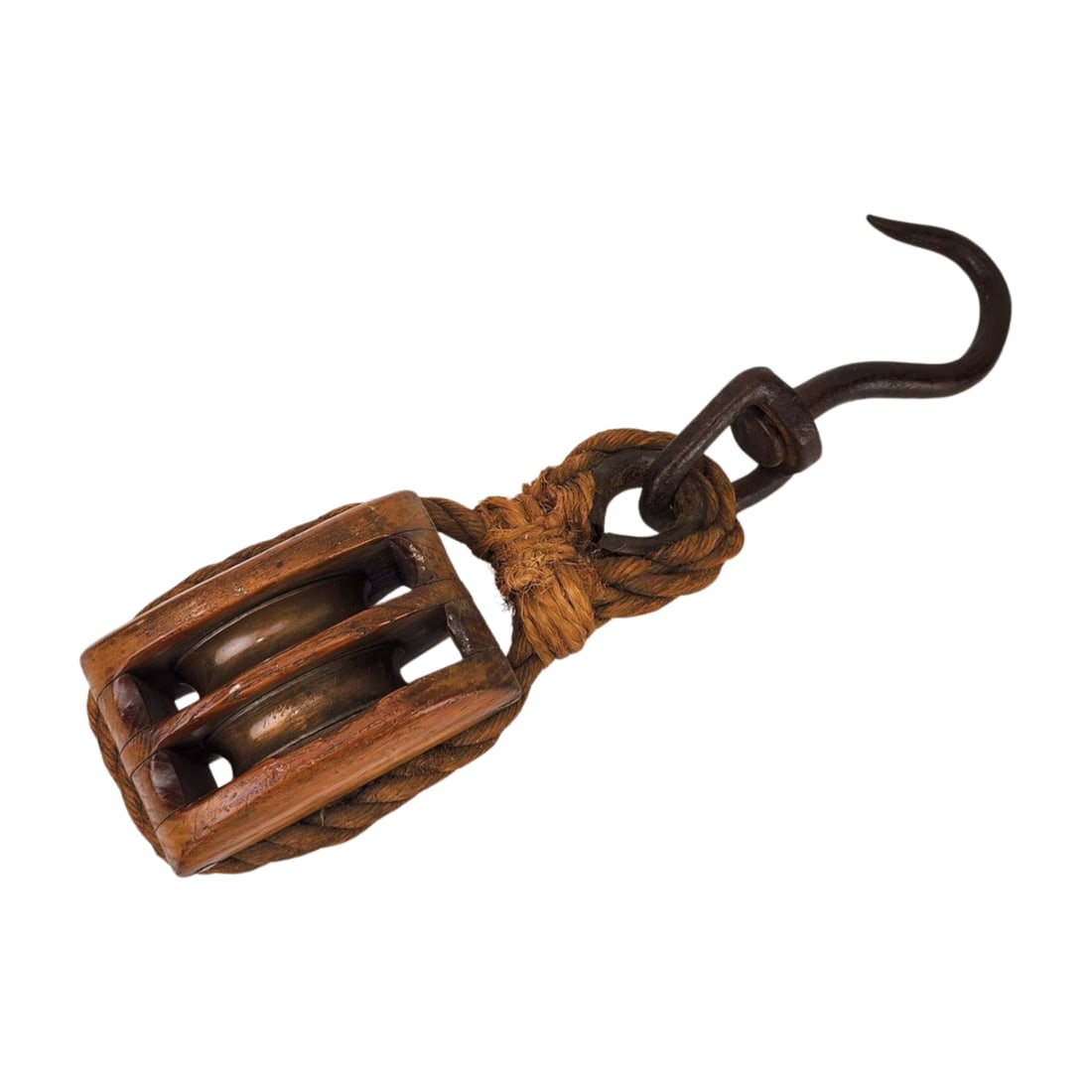 Antique Block and Tackle Wood Ship Pulley (1 of 7)