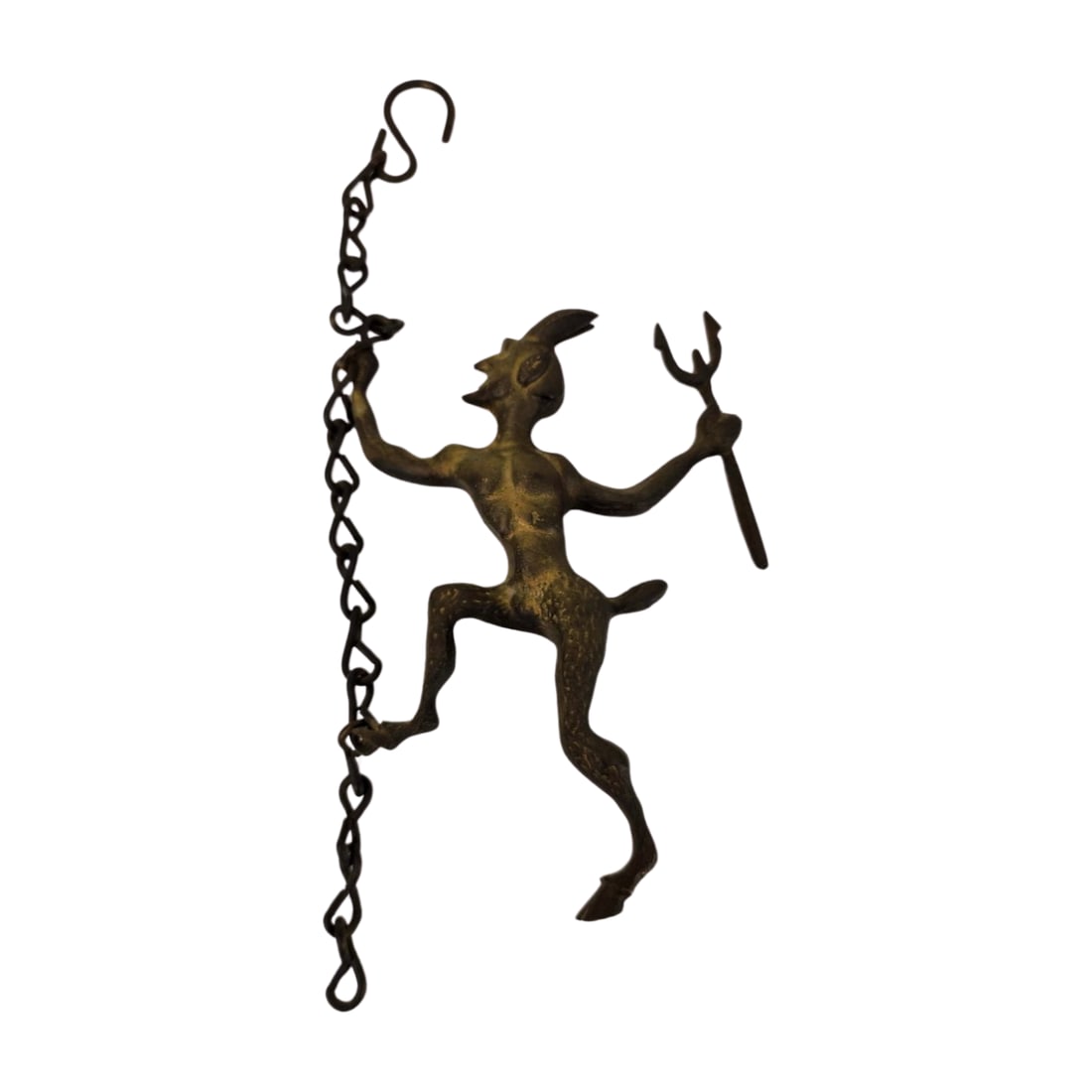 Antique Bronze Victorian Devil Chimney Flue Fireplace Damper Pull (1 of 5)