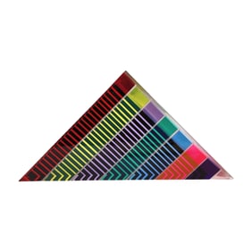 Vintage Multi-Color Triangle Lucite Prism Optical Sculpture by Shlomi Haziza