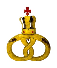 Early 1900's Pretzel & Crown Bakery Trade Sign