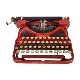 1920s L.C. Smith & Corona Red No. 4 Portable Typewriter