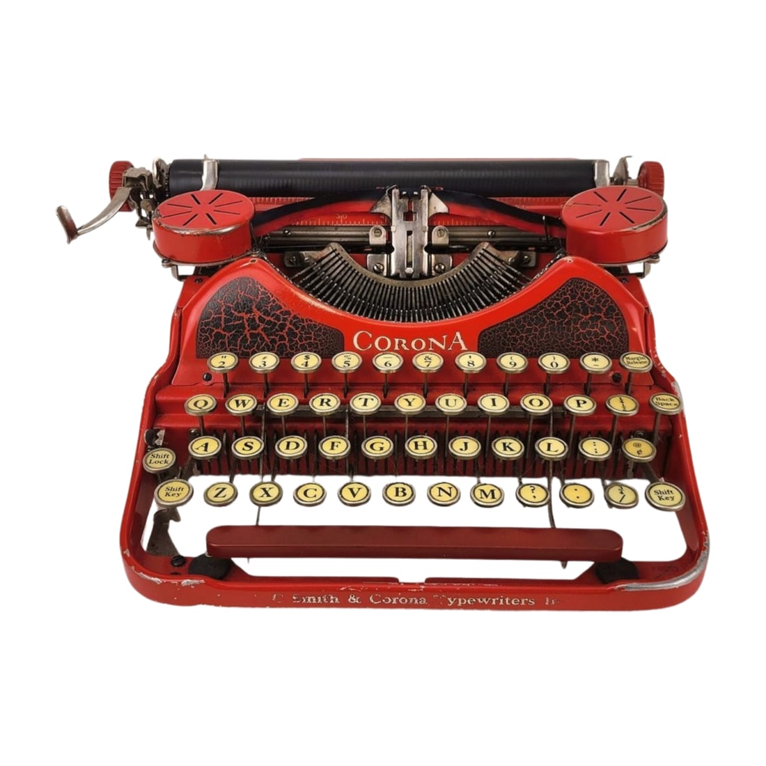 1920s L.C. Smith & Corona Red No. 4 Portable Typewriter (1 of 9)