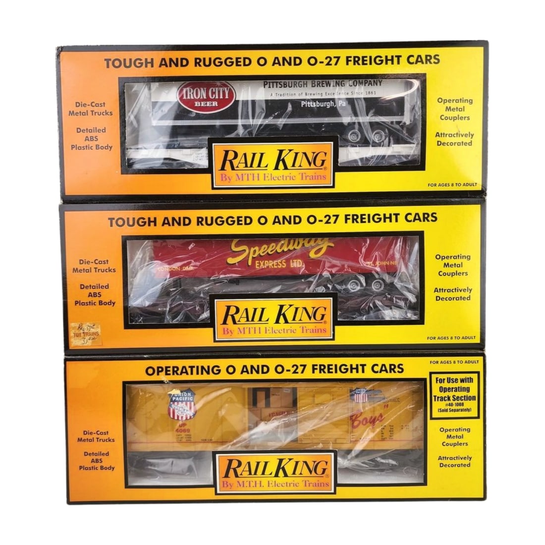 MTH Rail King Flatcar & Union Pacific Operating Train Box Car Lot (1 of 6)