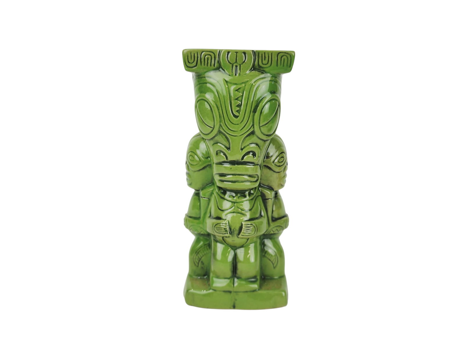 P. Tilikete Tiki Farm 2018 Paioio Marquesan Mug: 2018 Tiki Farm Paioio Marquesan Tiki Mug stamped P. Telikete on bottom. Measures 8" x 3 3/4" x 3 1/2".