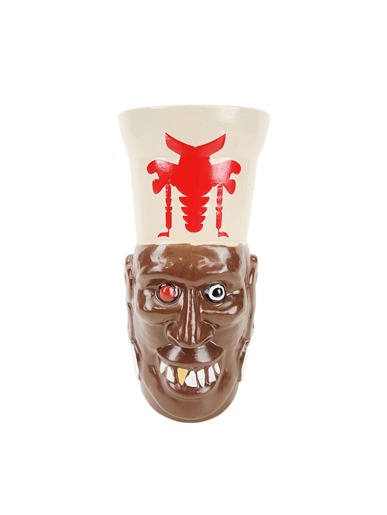 Goof on the Roof Bali Hai 2014 Edition Tiki Mug: 2014 Goof on the Roof, Bali Hai Tiki Mug designed by Holden Westland for Tiki Farm. 7 1/8" x 4" x 3 1/2".