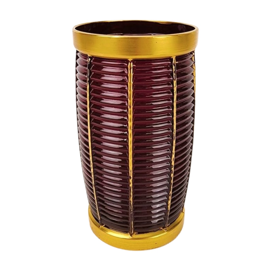 Trader Vic's Ruby Glass Port Light Tiki Mug by Imperial Glass: Vintage ruby red glass port light shape mug by Imperial Glass for Trader Vic's. Measures 5 1/2" x 3".