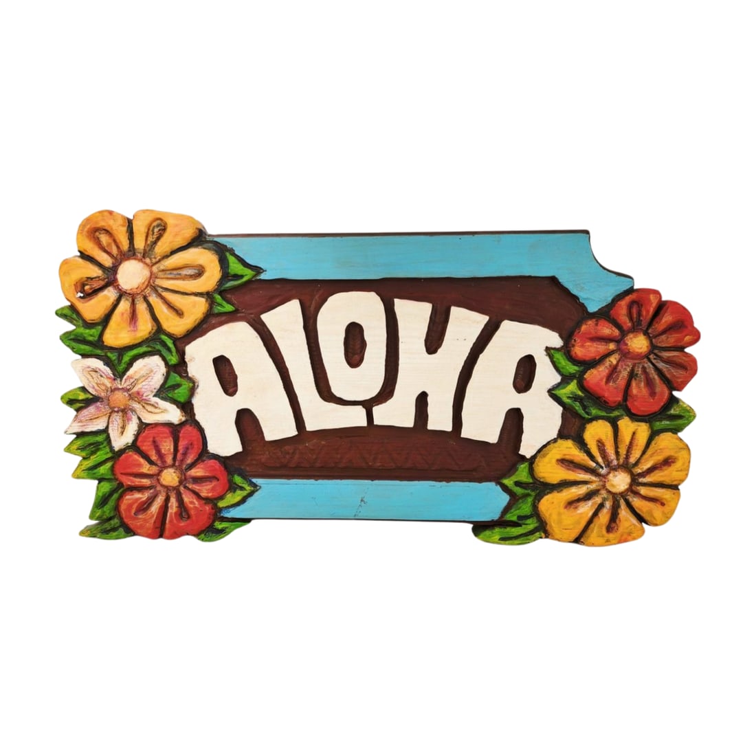 Oceanic Arts Wood Carved ALOHA Hawaii Sign (1 of 5)