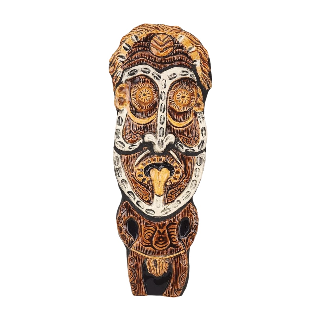 Vintage Tiki Tribal Deity Ceramic Wall Sculpture (1 of 5)