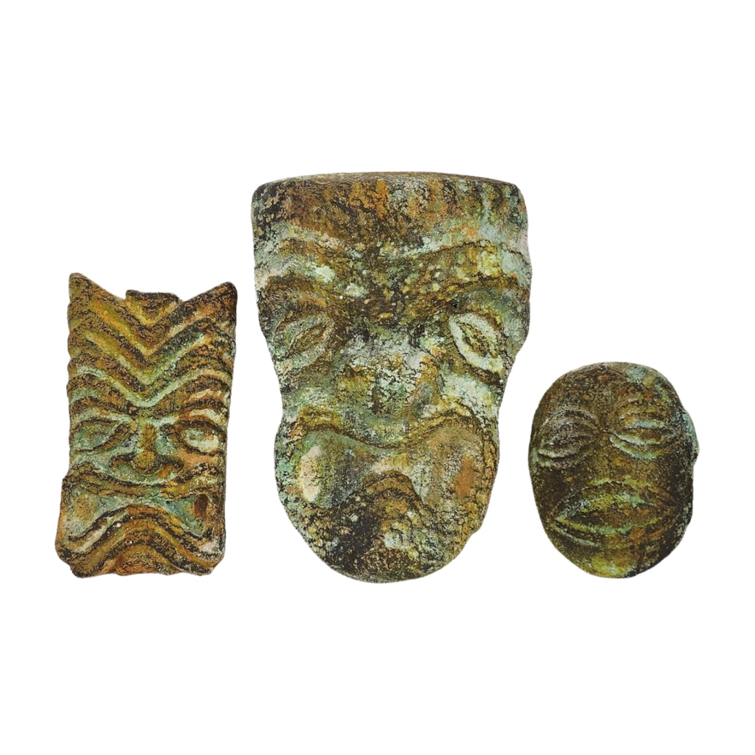 Tribal Tiki Head Concrete Wall Sculpture Group (1 of 5)