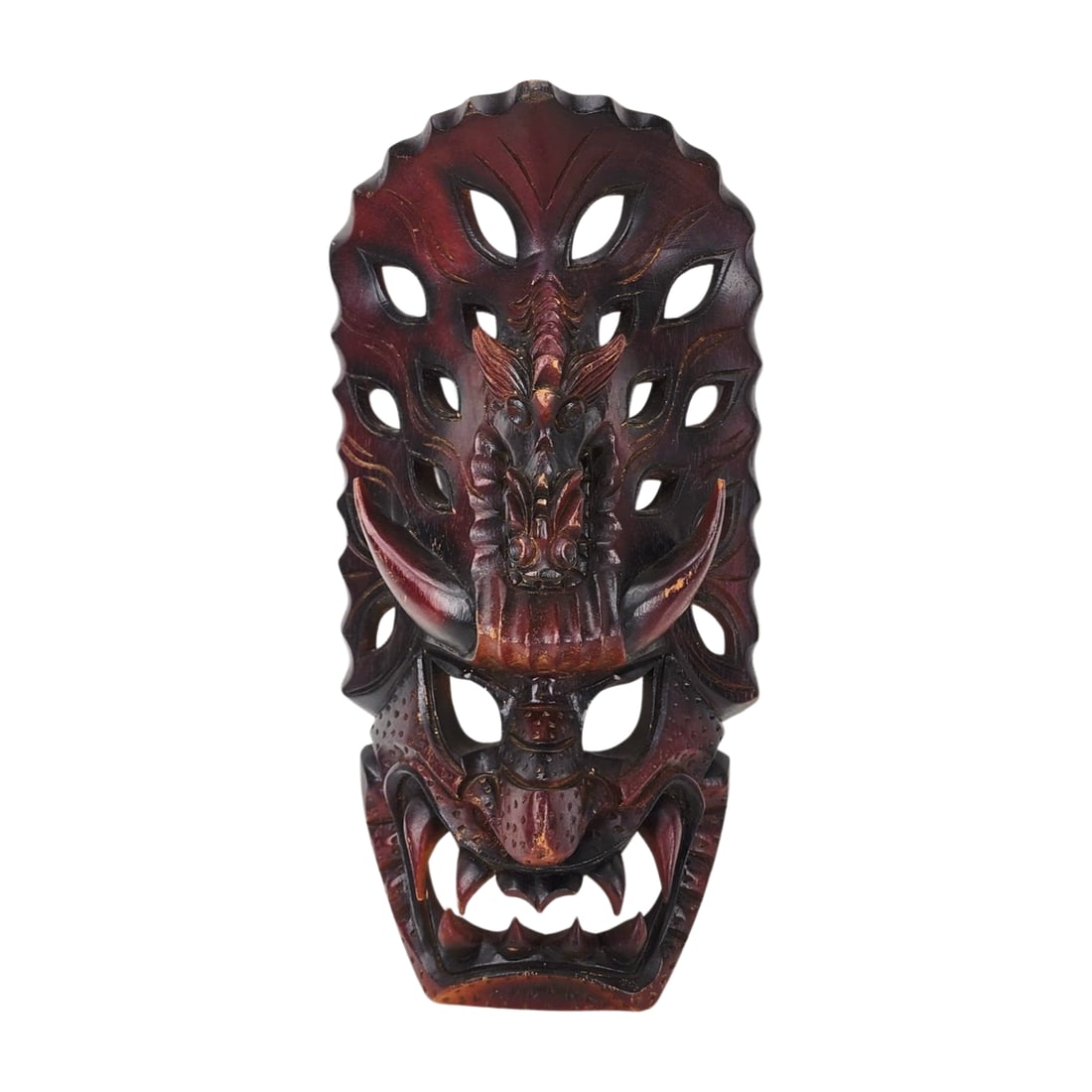 Filipino Bakunawa Wood Carved Sea Dragon Mask (1 of 5)