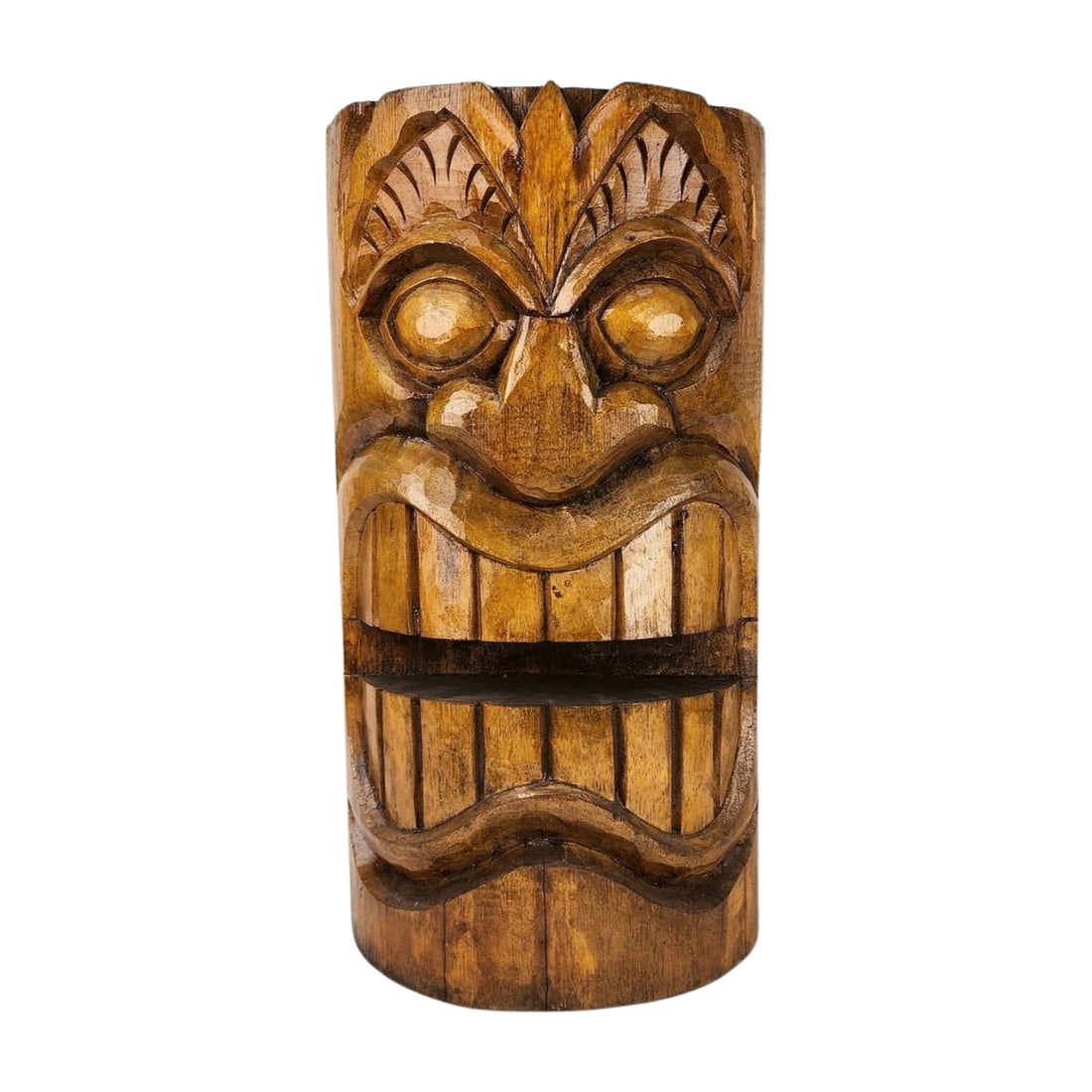 Large 20in Tiki Head Wood Carving (1 of 8)