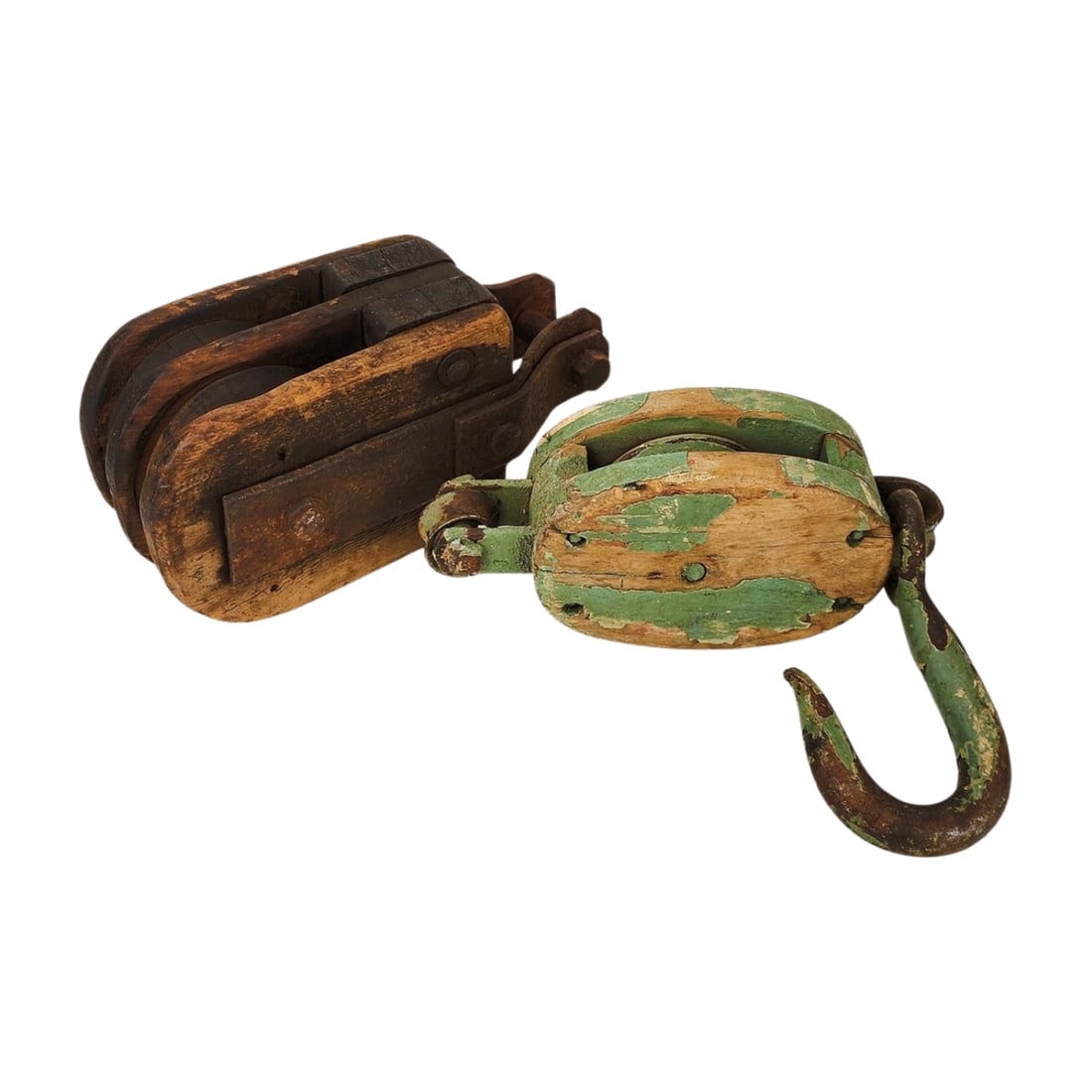 Vintage Wooden Pulley Block & Tackle Lot (1 of 5)