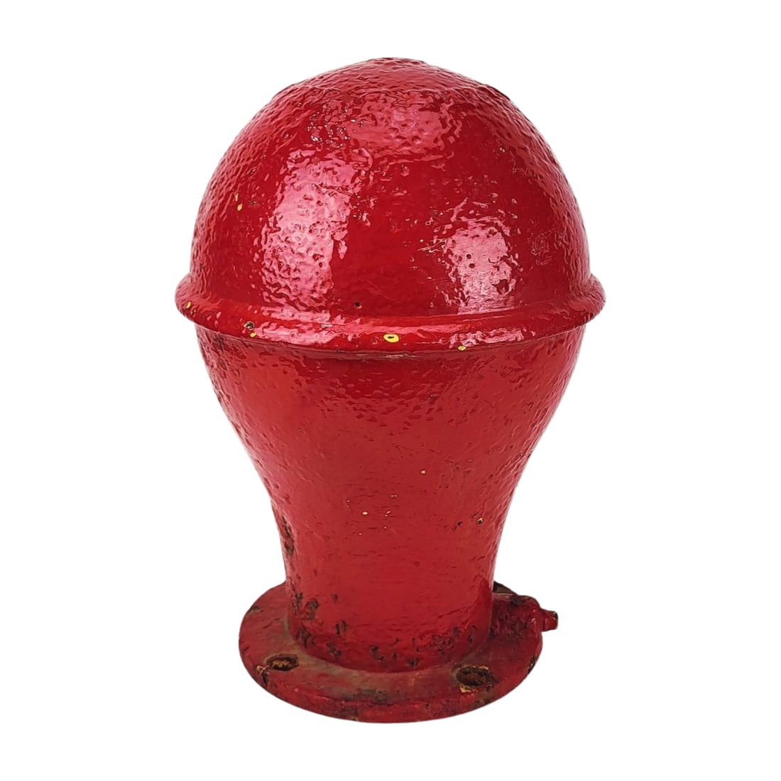 Vintage Ship Mooring Bollard: Vintage painted ship's dock mooring bollard. Stamped with maker's mark on top. Possibly W & B Douglas of Connecticut. Measures 14" x 9".