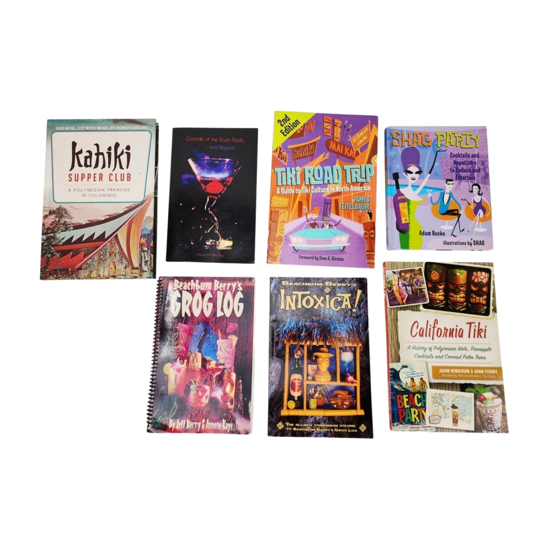 Group of 7 Tiki Culture & Cocktail Books - Beachbum Berry: Group of 7 various Tiki culture books featuring Beachbum Berry.