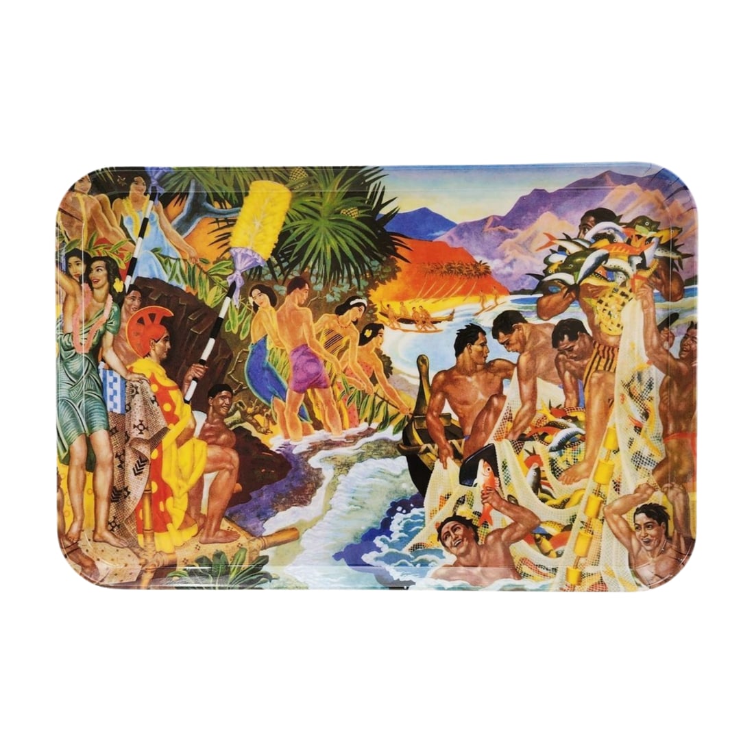 Eugene Savage Hukilau Melamine Tray Matson Lines Cruise Ship (1 of 5)