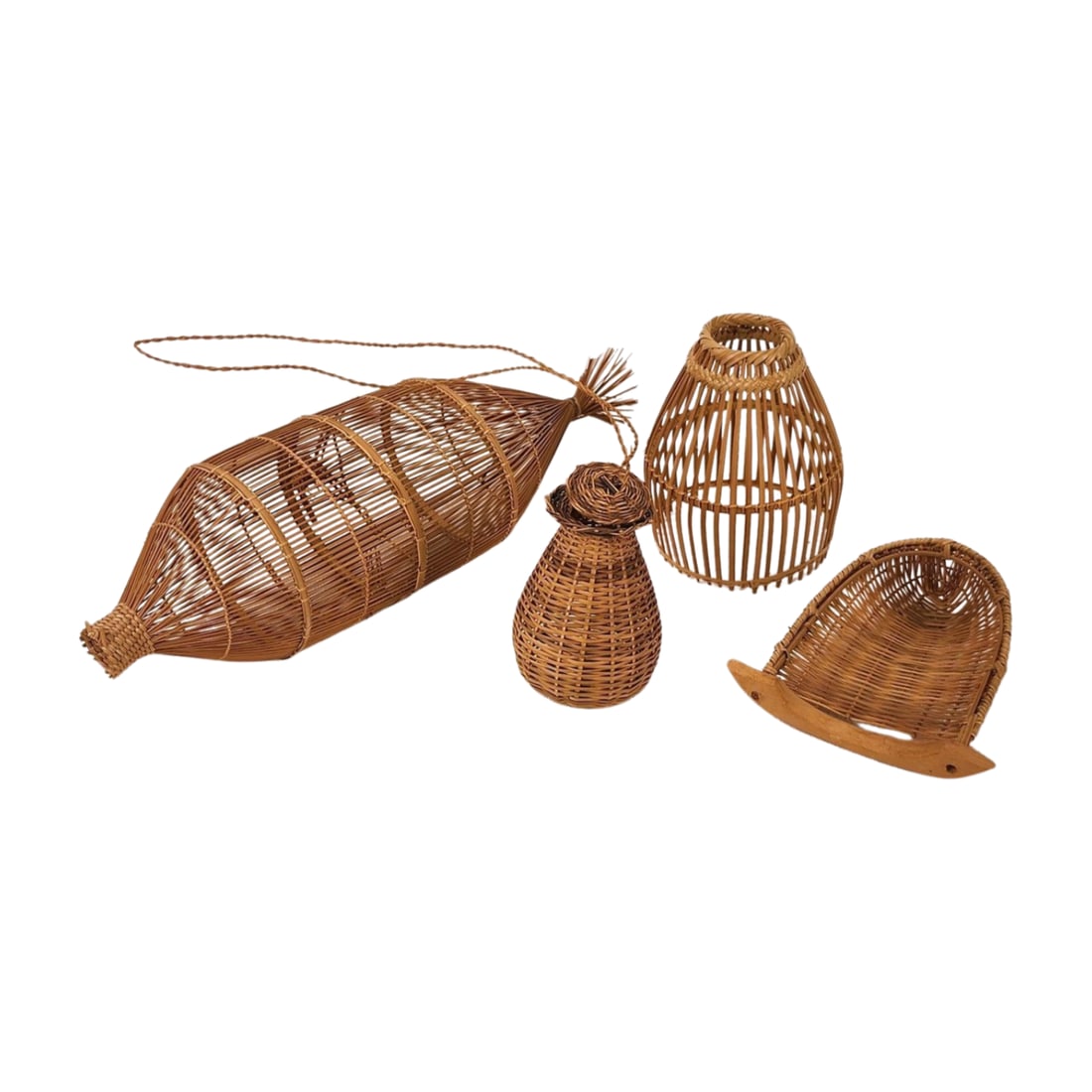 Group of Miniature Woven Fish Baskets & Traps (1 of 5)