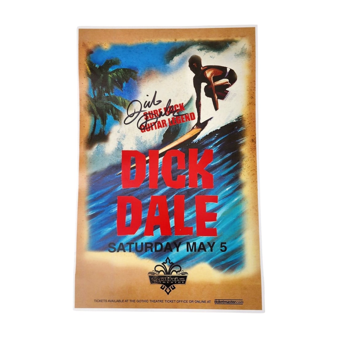 Dick Dale "King of the Surf Guitar" signed Concert Poster (1 of 4)