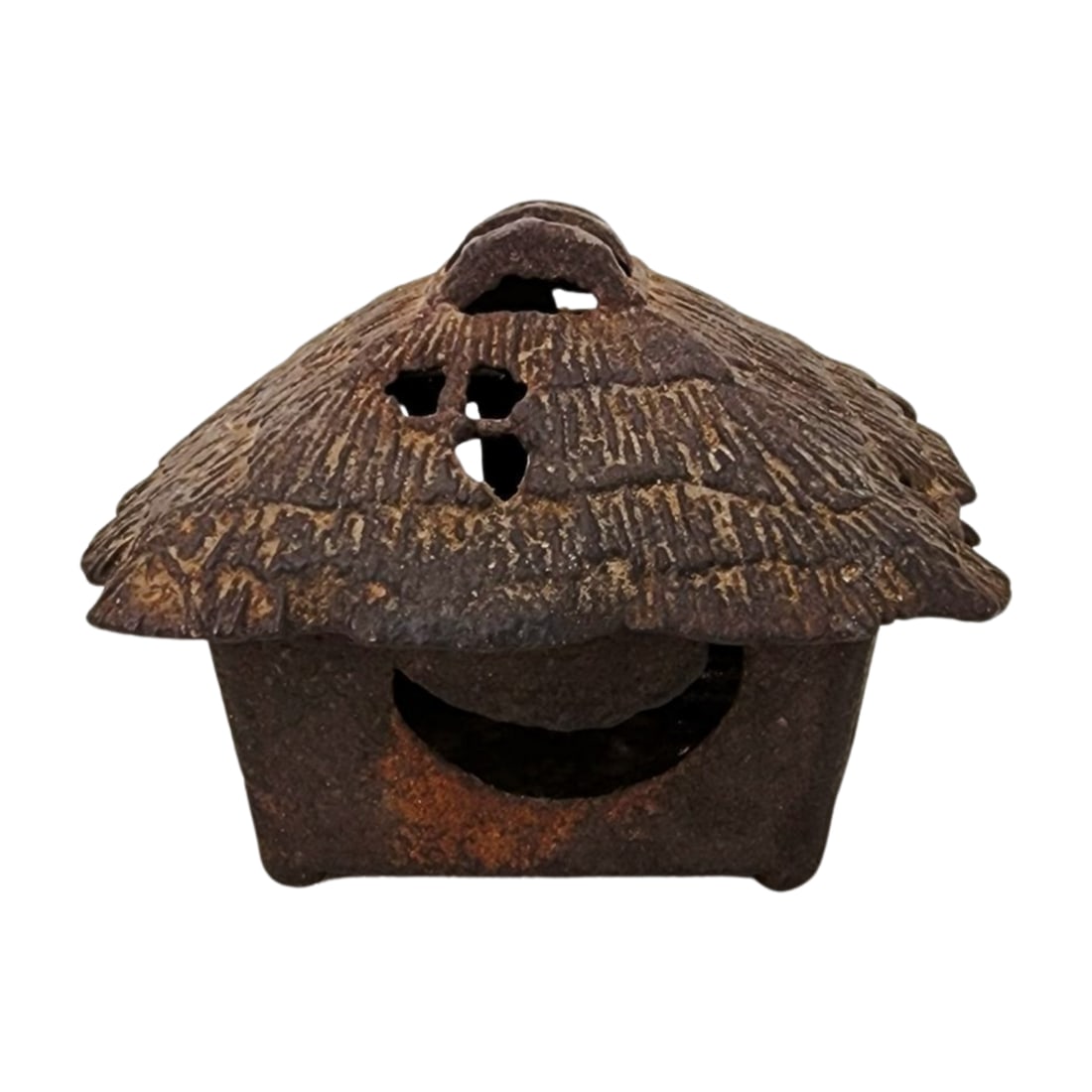 Vintage Japanese Nambu Ironware Incense Burner Koro Hut (1 of 5)