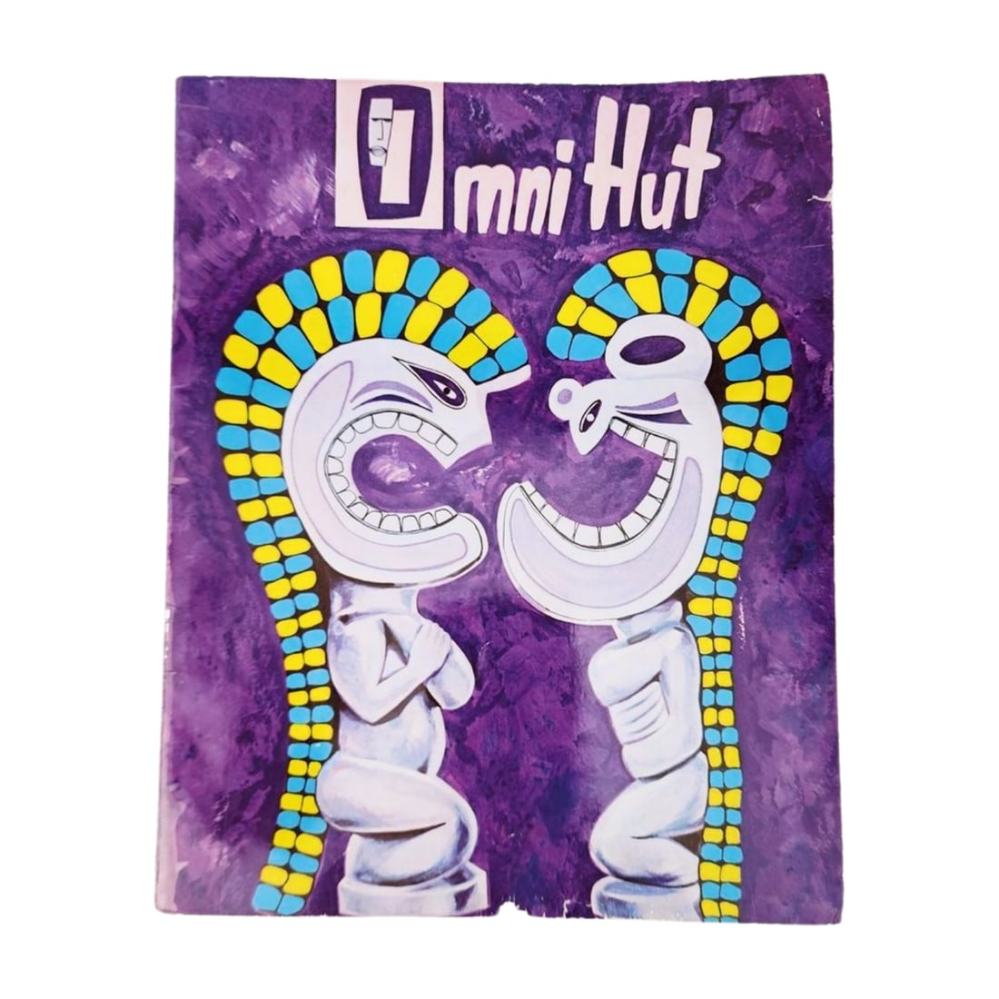 Vintage Omni Hut Tiki Bar Restaurant Menu, Atlanta Georgia: Vintage Atlanta, Georgia Omni Hut Tiki Theme Restaurant Menu. Measures 10" x 12 5/8".