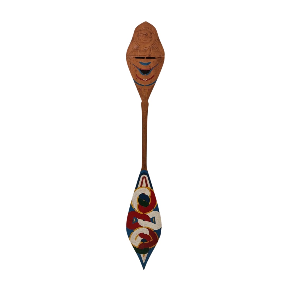 Vintage Wood Carved & Painted Maroon, Suriname - Canoe Pali Paddle (1 of 5)