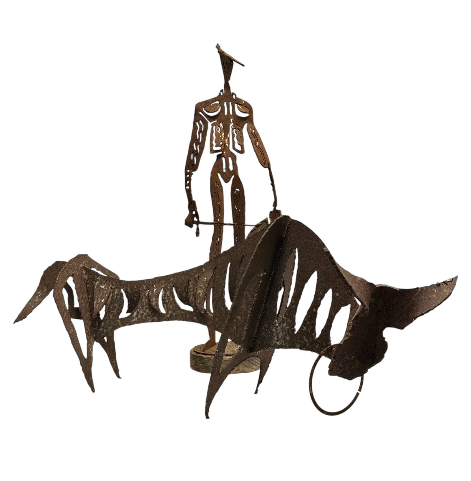 Rare Large Witco Matador & Bull Metal Sculpture (1 of 6)