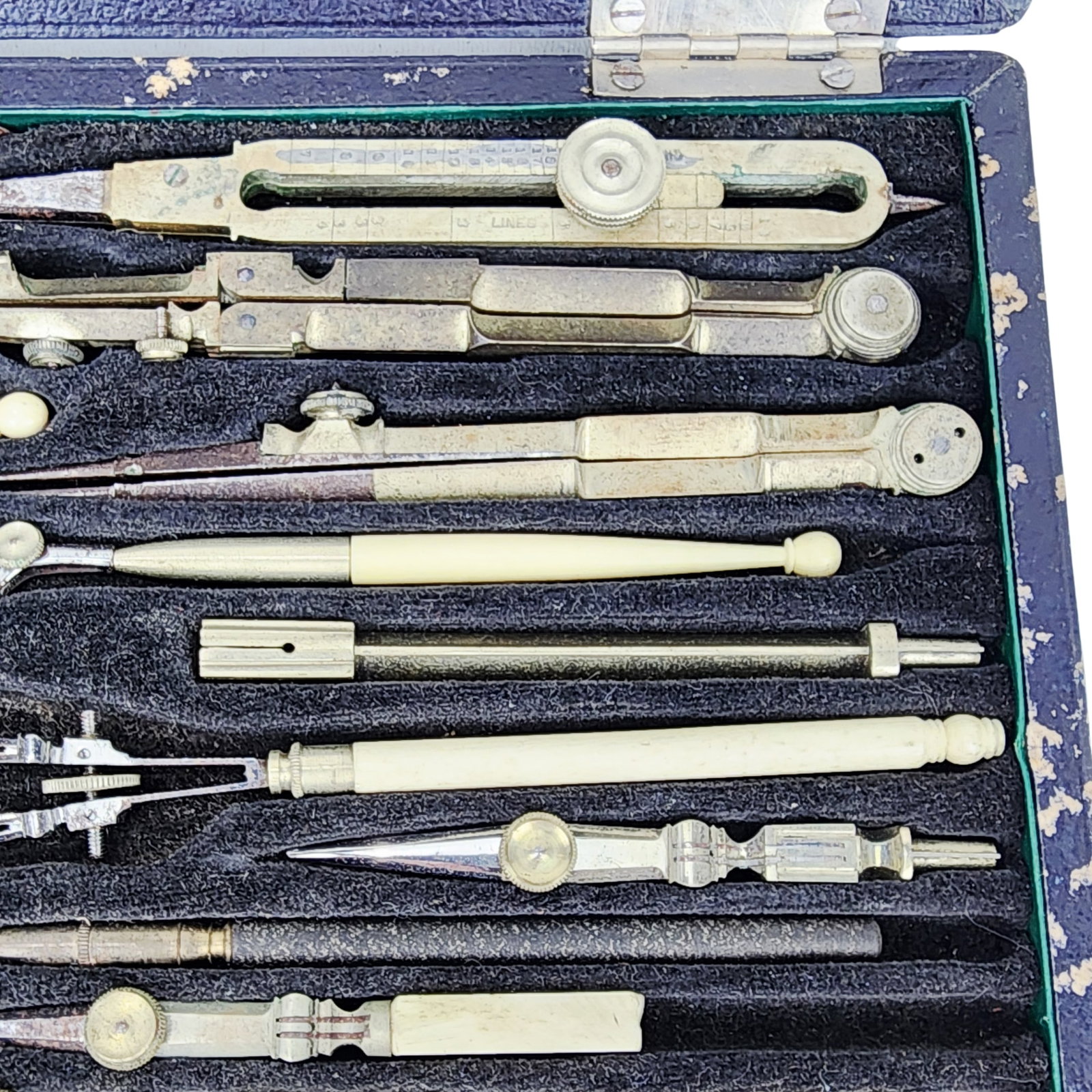 Antique Bone Handle 19th Century Drafting Tools Set - 4