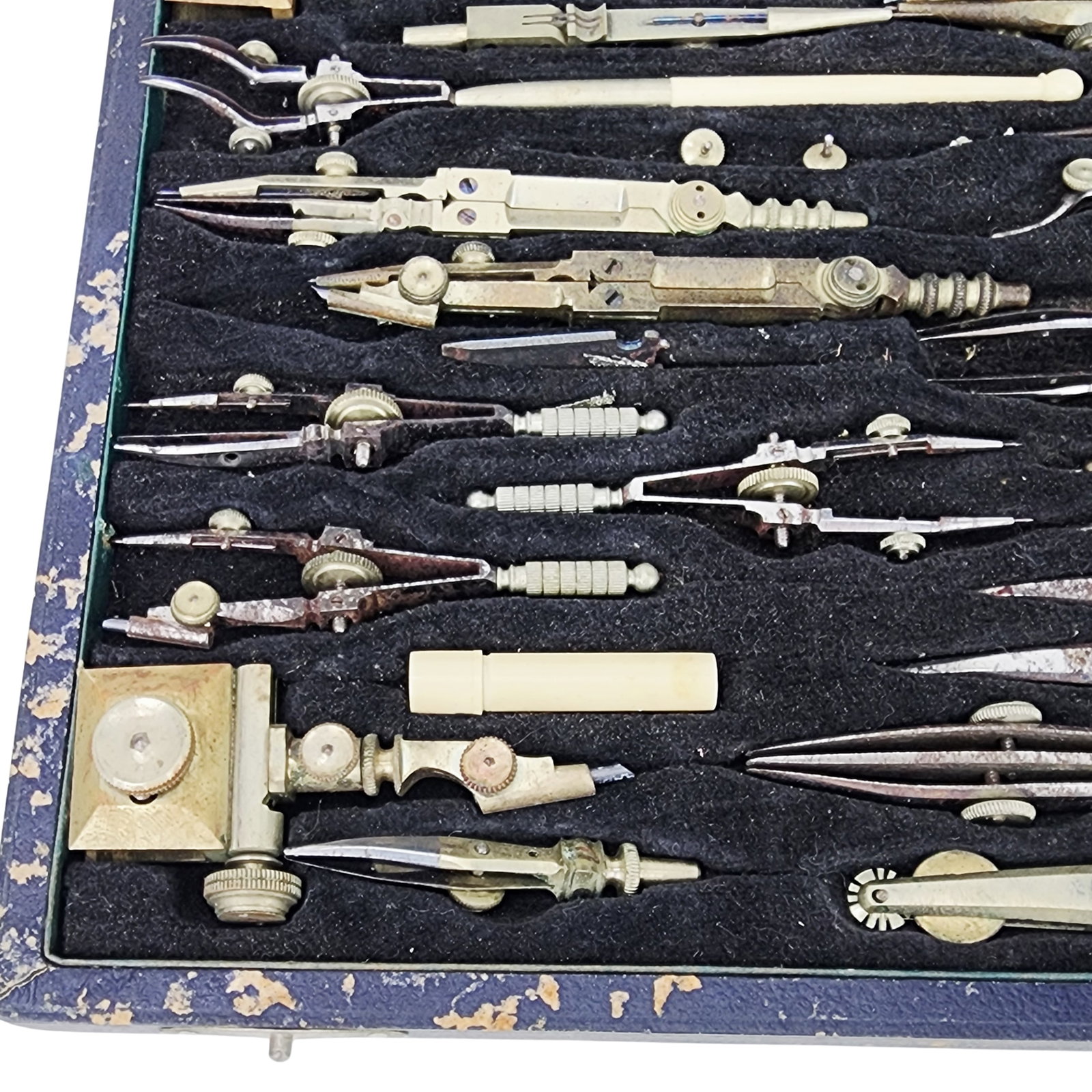 Antique Bone Handle 19th Century Drafting Tools Set - 5