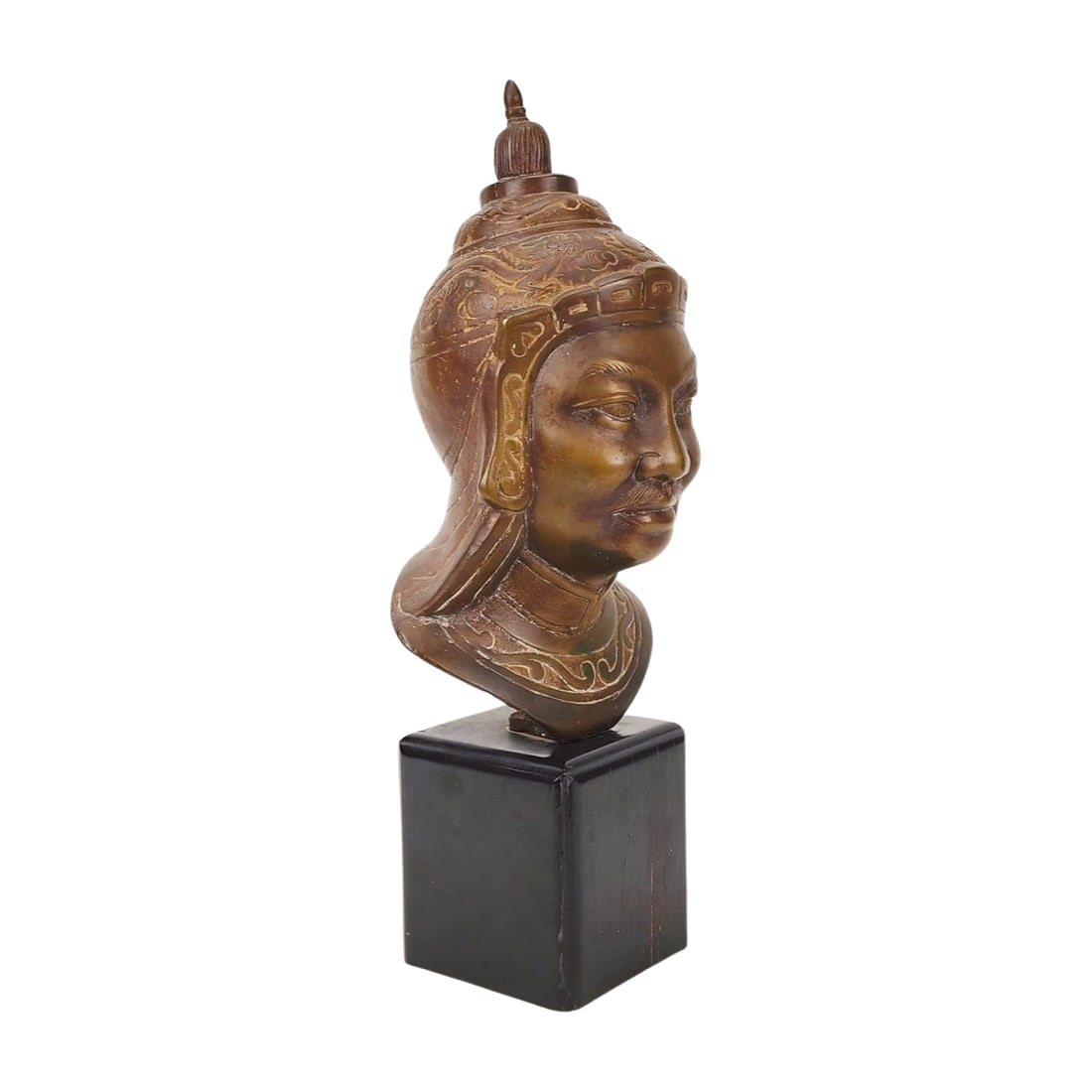 Vietnamese King Bronze Warrior Bust - 4