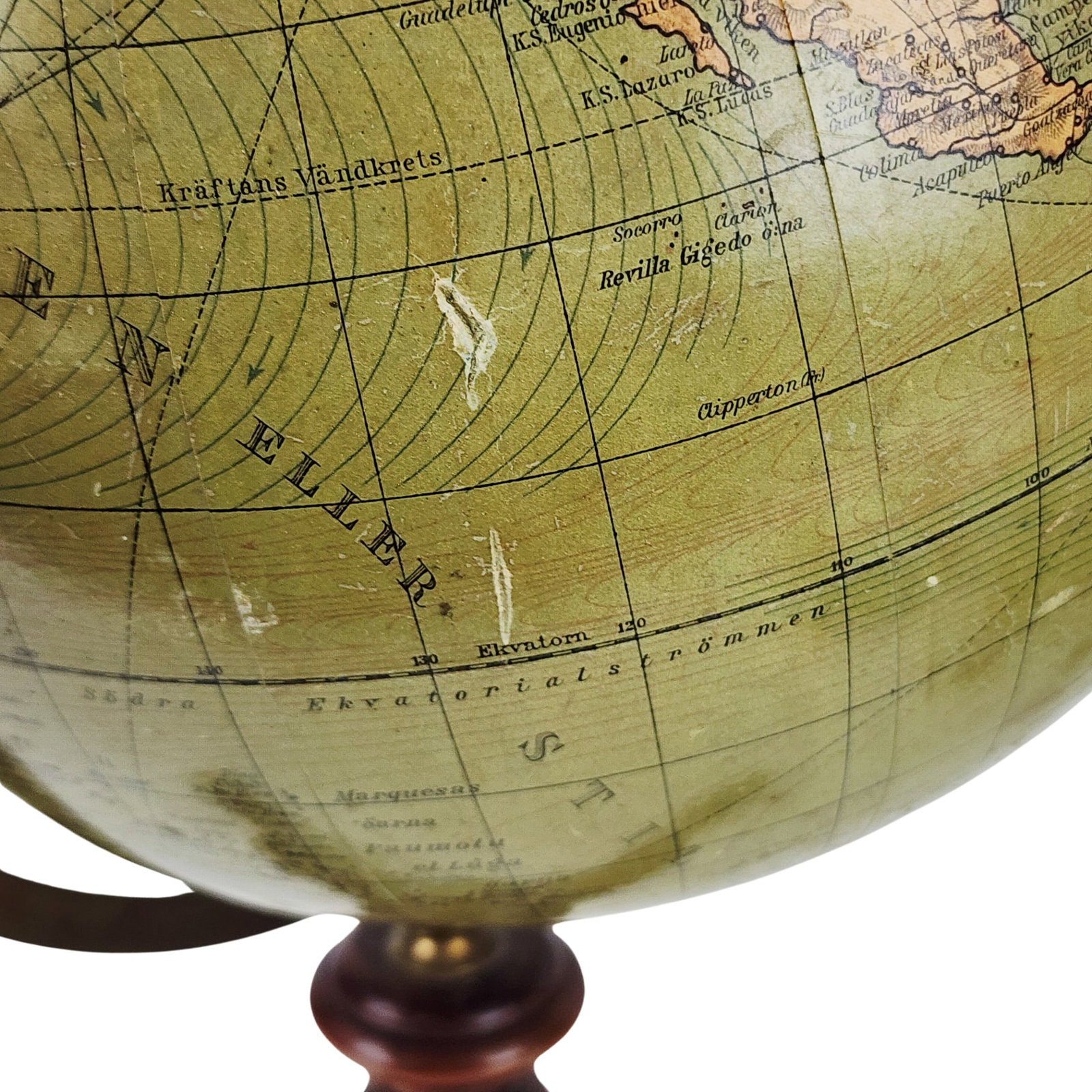 Antique German Claw Foot Globe - 5